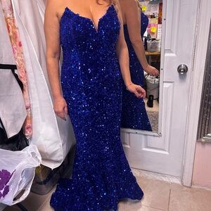 Blue sequence gown